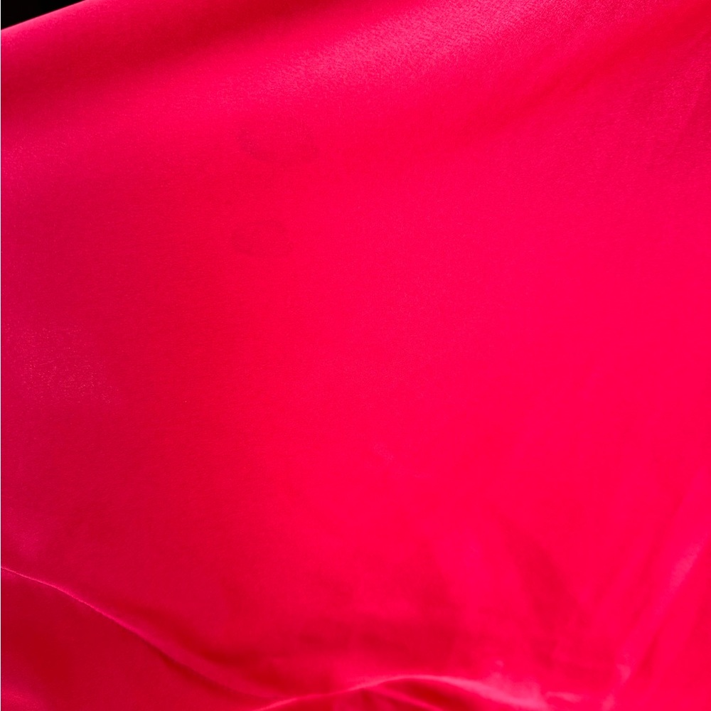 La Femme Red Satin Deep V-neck A-line Gown Formal Gown Prom Size 12 - Picture 7 of 10